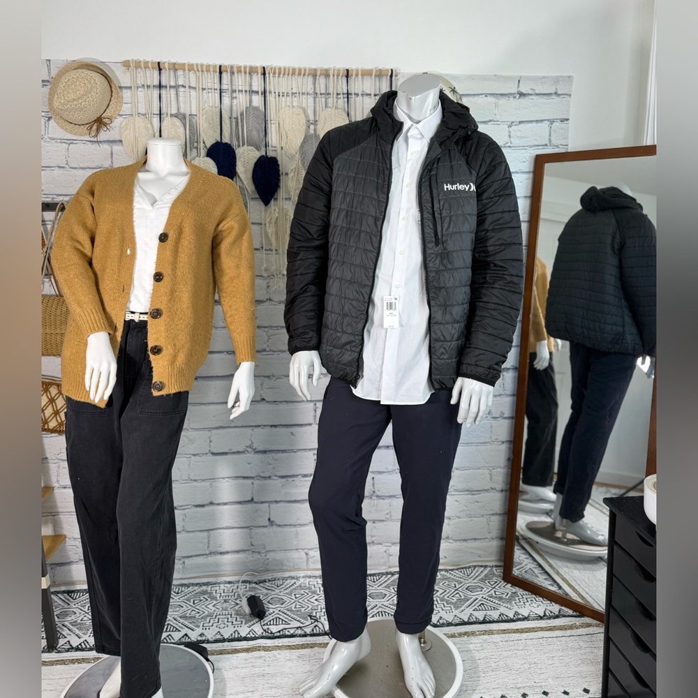Hurley two-tone gray & black Lightweight Packable Puffer Jacket